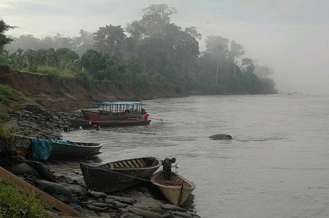 Река Мадре-де-Диос в городе Бока Ману