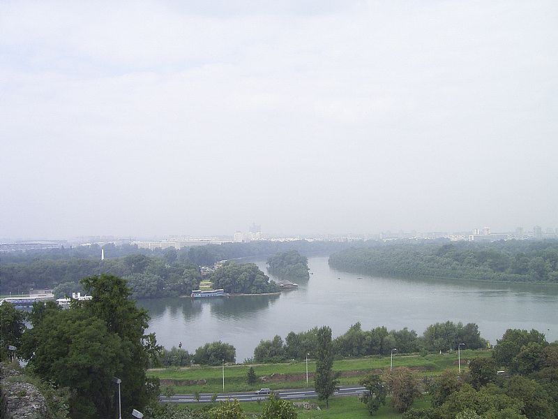 Место впадения реки Савы в реку Дунай