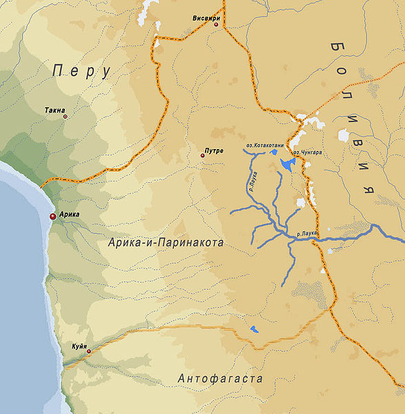Река Лаука на карте области