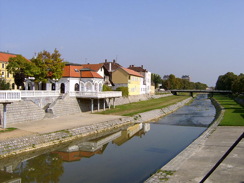 Река Колубара в городе Валево