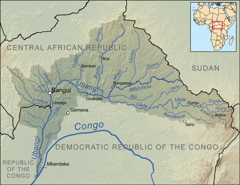 Река Мбому на карте