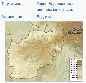 Река Памир на карте