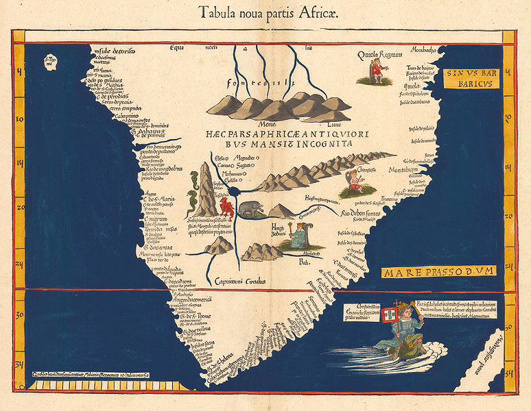 Истоки Нила на карте Вальдзеемюллера