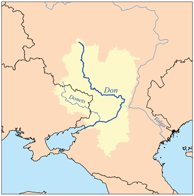 Река Дон на карте