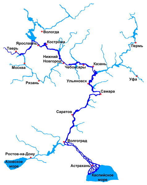 Река Волга и прилегающие водоёмы
