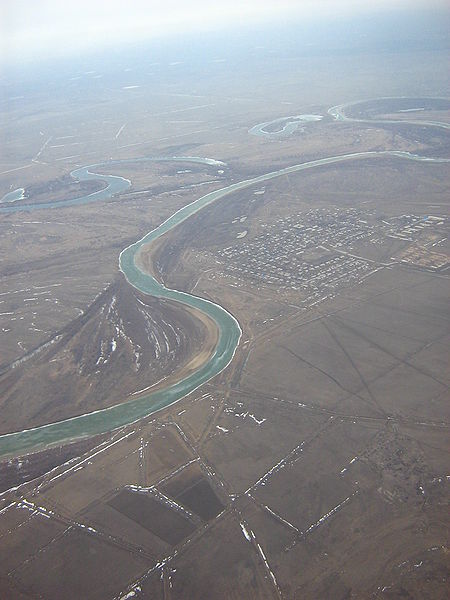 Река Урал между Уральском и Атырау